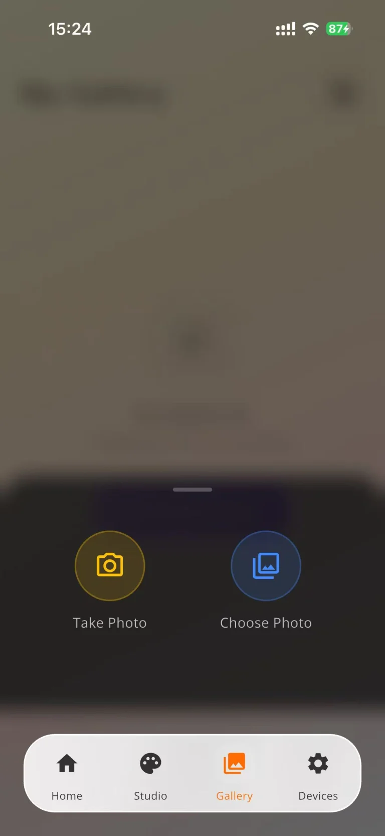 2. Tap Choose Photo to select an existing image, or tap Take Photo to capture a new one