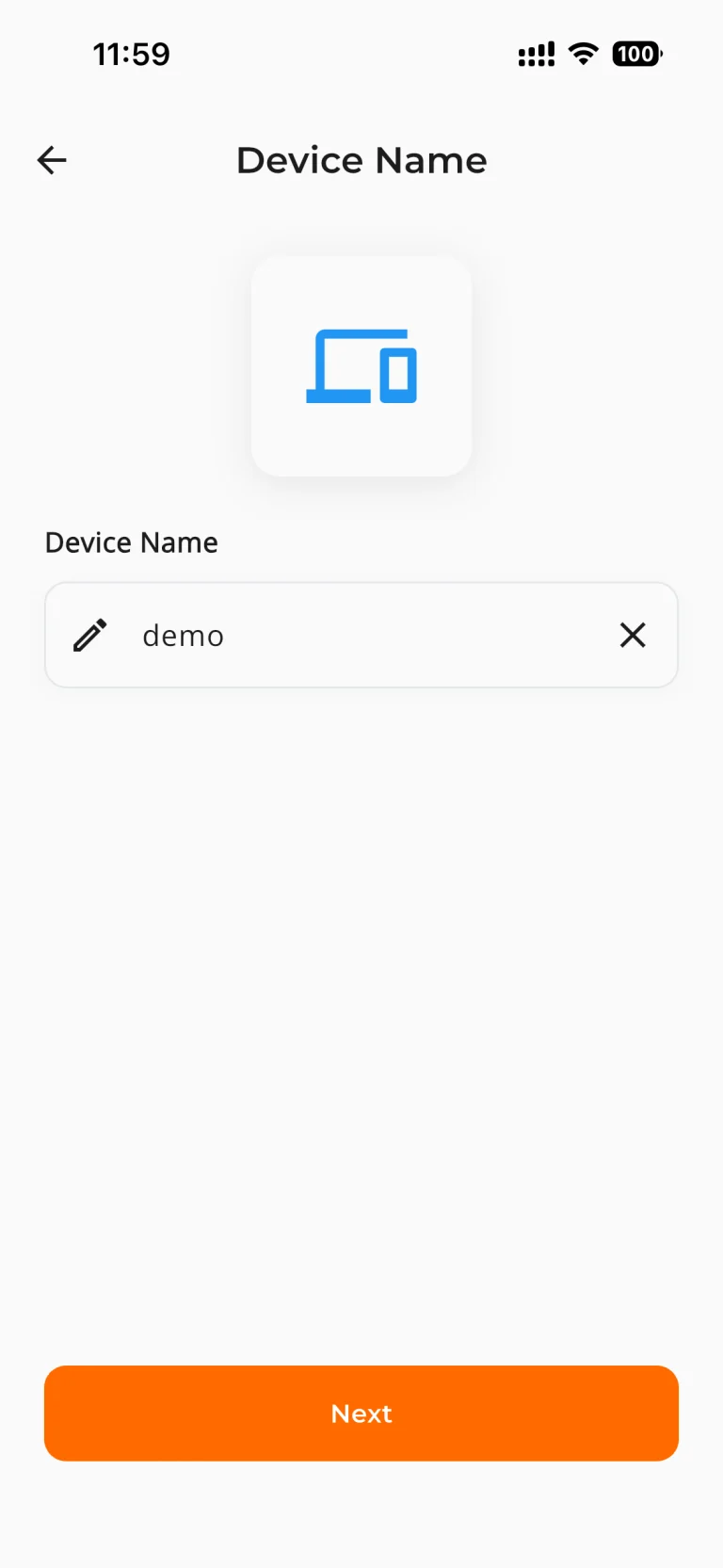 4. Enter a device name, then tap Next