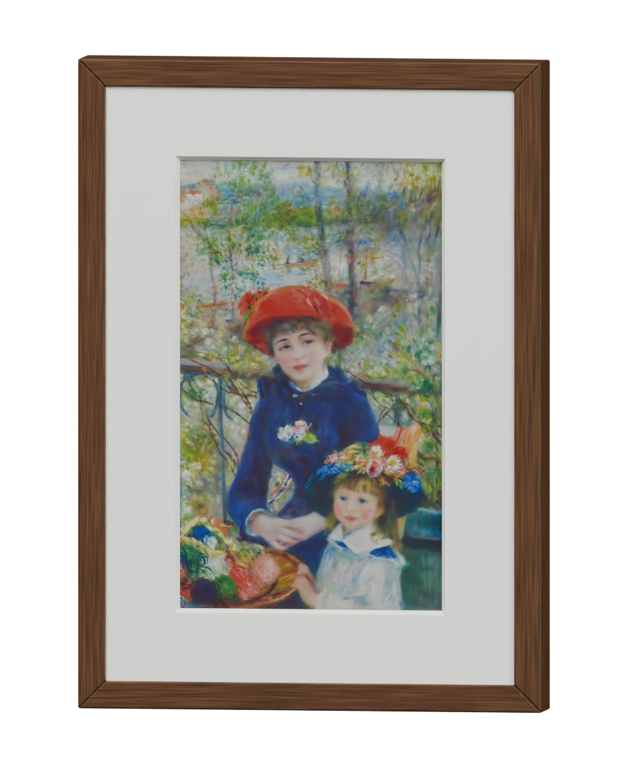 Natural walnut · Two Sisters (On the Terrace) — Pierre-Auguste Renoir